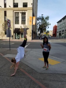 DARE to ask a complete stranger to do a cartwheel